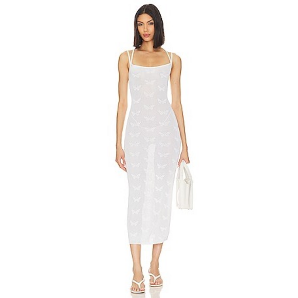 MAJORELLE Dresses & Skirts - MAJORELLE Elazer Butterfly Midi Dress in White